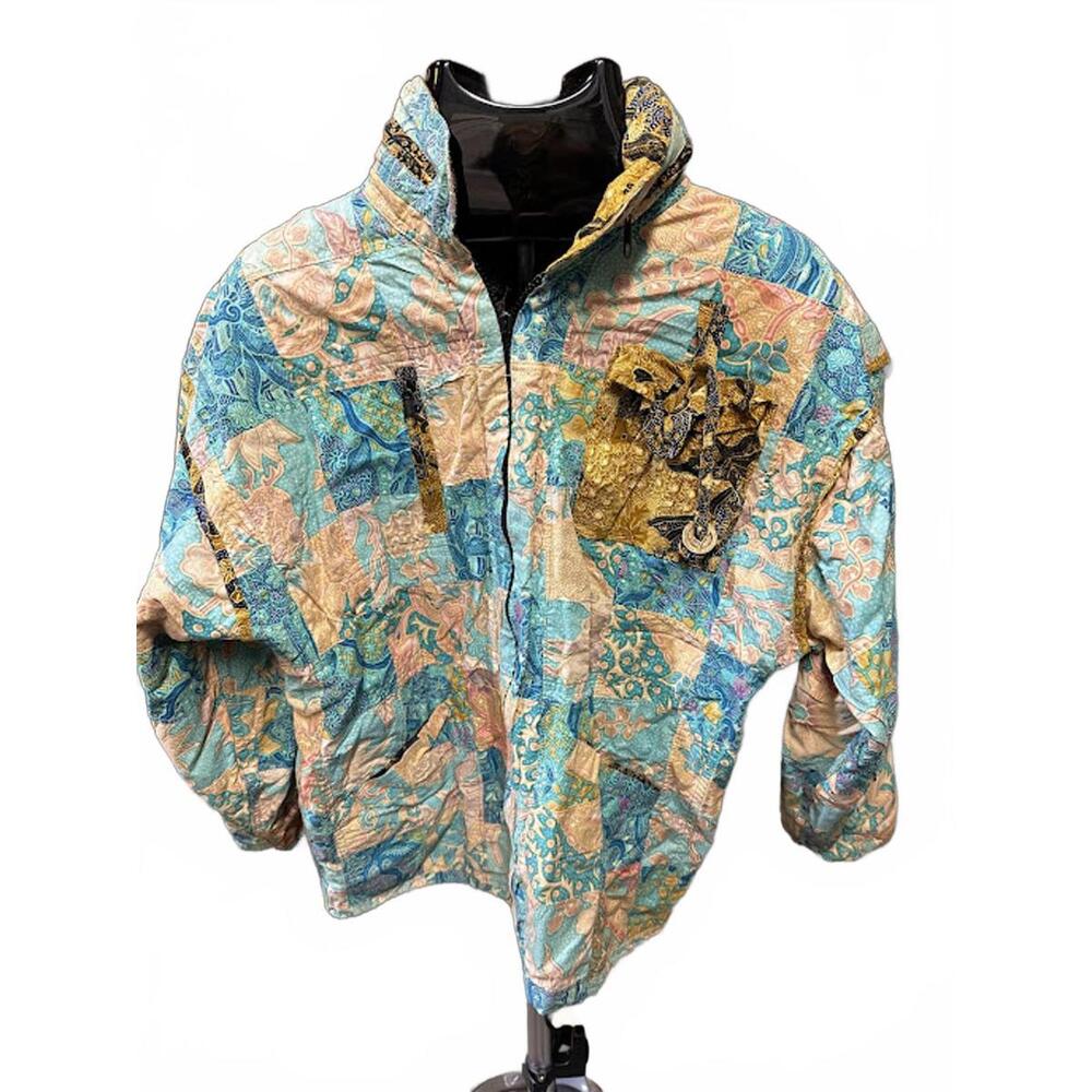 Vintage Reversible Batik Patchwork Jacket - image 3